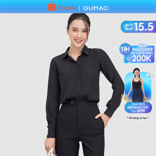 Áo sơ mi nữ giấu nút GUMAC form basic nhiều màu thanh lịch AC05003