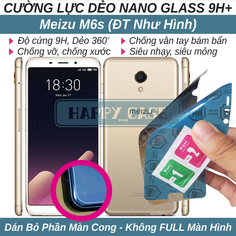 Dán cường lực dẻo nano cho Meizu M6s (trong suốt và chống nhìn trộm) không viền đen