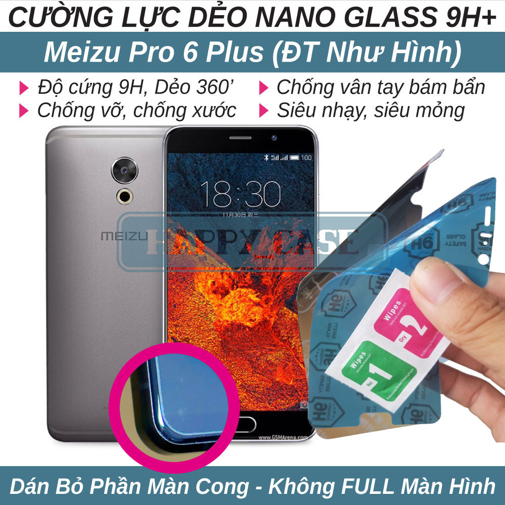 Dán cường lực dẻo nano cho Meizu Pro 6 Plus (trong suốt và chống nhìn trộm) không viền đen