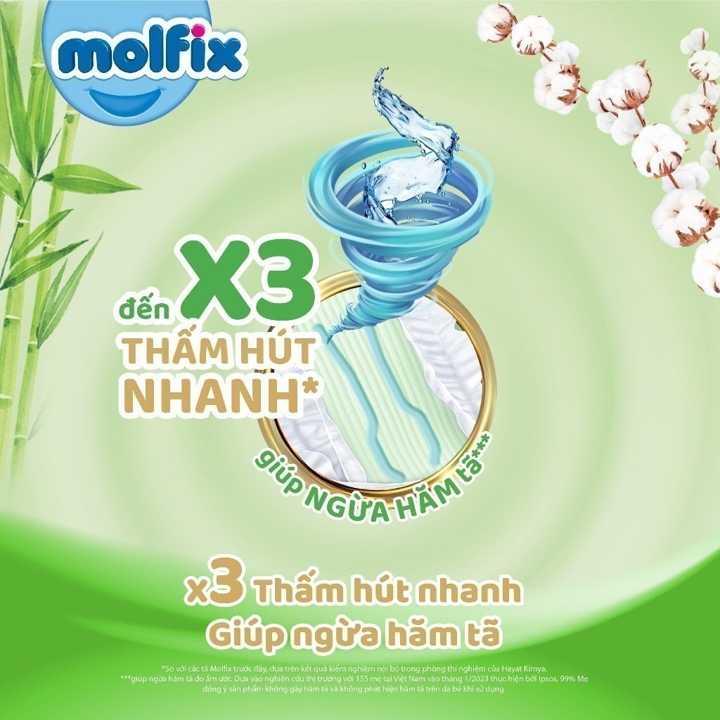 Tã/bỉm quần Molfix Thiên nhiên Super Jumbo XL (12kg - 17kg) - C1 - Gói 48+8 miếng