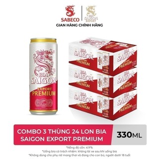 Combo 3 Thùng 24 Bia Saigon Export Premium 330ml