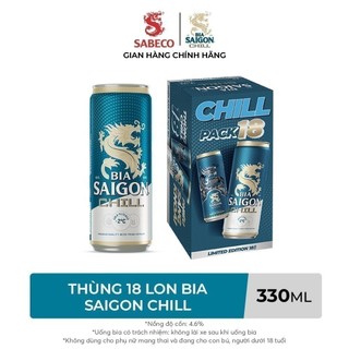 Thùng 18 Bia Sài Gòn Chill 330ml