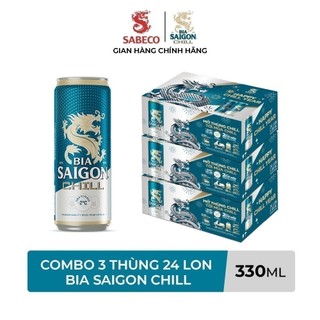 Combo 3 thùng 24 Bia Saigon Chill 330ml