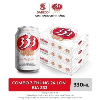 Combo 3 Thùng Bia 333 330ml - 789