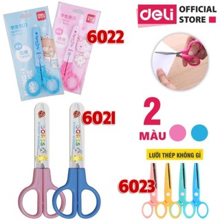 Kéo thủ công học sinh deli 6021 6022 6023 có nắp