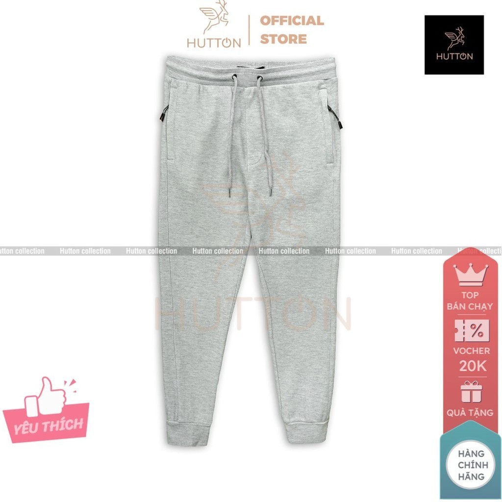 Quần JOGGER PIQUE COTTON GIÃN NHẸ GHI XÁM