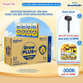 Thùng Sữa Bột Pha Sẵn GrowPLUS+ Vàng (Sữa Non Tăng Đề Kháng) 180ml - Trên 1 Tuổi (48 Hộp x 180ml)