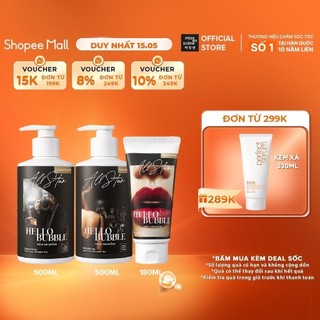 Bộ gội-xả mise en scene Hello Bubble All Star Smoothing và kem ủ dưỡng suôn mượt dành cho tóc nhuộm