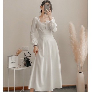 Đầm trắng tùng xoè tay dài tiểu thư Annian MS1206