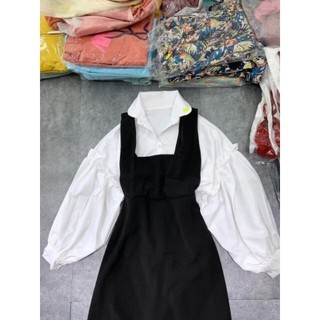 Set Yếm áo sơ mi kèm váy