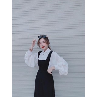 Set Yếm áo sơ mi kèm váy