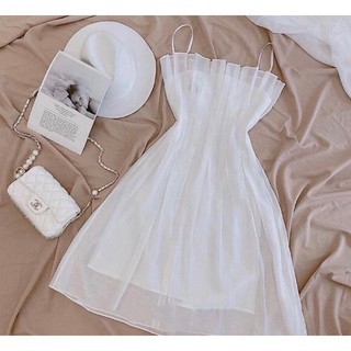 Đầm Xếp Ly Hai Dây mina