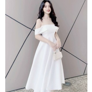 Đầm tiểu thư dự tiệc cổ vuông Bixi