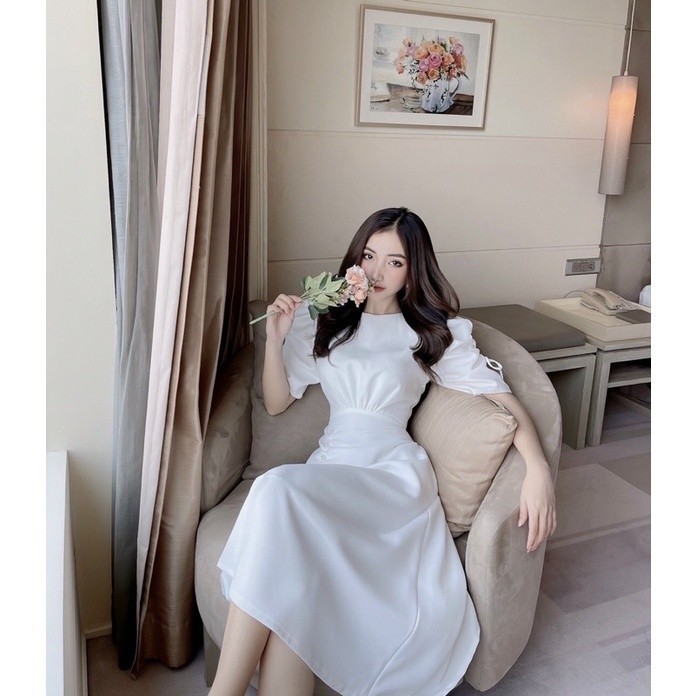 Đầm Dự Tiệc Nhún Bèo đính hạt