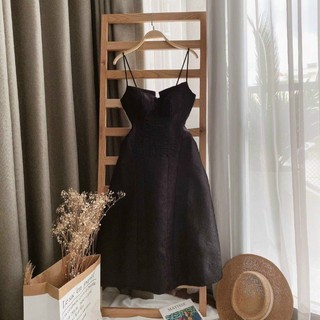 Đầm gấm hai dây cao cấp Witch0489