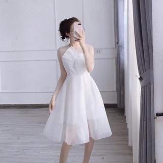 Đầm Công Chúa Phối Nơ Ngực đính hạt