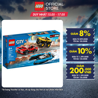 LEGO City 60395 Bộ sưu tập 3 xe đua kết hợp (362 chi tiết)