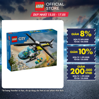 LEGO CITY 60405 Đồ chơi lắp ráp Trực thăng cấp cứu chuyên dụng (226 chi tiết)
