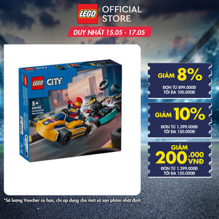LEGO CITY 60400 Đồ chơi lắp ráp Bộ đôi xe đua Go-karts (99 chi tiết)