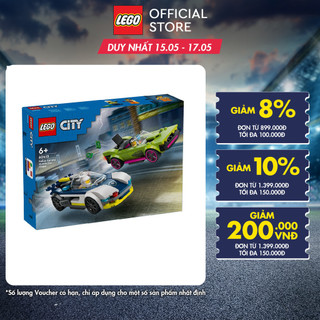 LEGO CITY 60415 Đồ chơi lắp ráp Xe cảnh sát truy đuổi tội phạm (213 chi tiết)