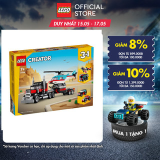 LEGO CREATOR 31146 Đồ chơi lắp ráp Xe tải vận chuyển trực thăng (270 chi tiết)
