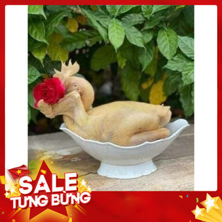 Đĩathuyền đựng gà men trắng gốm sứ bát tràng