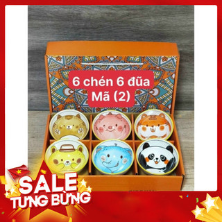 Bộ 6 bát chén cơm tặng kèm 6 đôi đũa