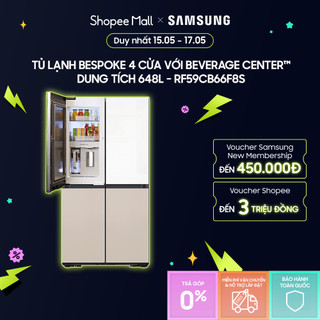 Tủ Lạnh Bespoke 4 Cửa Samsung với Beverage Center™ màu Trắng/Be 648L