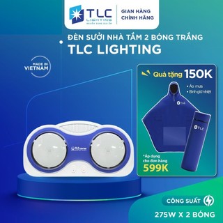  Đèn sưởi nhà tắm 275W 2 bóng trắng Tiết Kiệm Điện Năng Bảo Hành 36 Tháng TLC LIGHTING