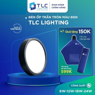  Đèn Ốp Trần Tròn Màu Đen ETO02TD 6W 12W 18W 24W Siêu Sáng Tiết Kiệm Điện Năng TLC LIGHTING