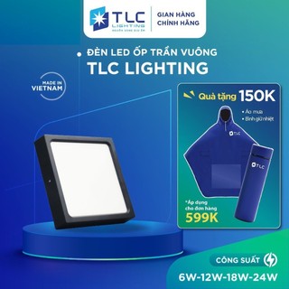  Đèn Ốp Trần Vuông Màu Đen 6W 12W 18W 24W Thiết Kế Sang Trọng Tiết kiệm Điện Năng Tuổi Thọ Cao TLC LIGHTING