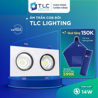  Đèn Led âm trần COB đôi 14W Chiếu Sáng Vượt Trội Tuổi Thọ Cao Bảo Hành 24 Tháng TLC LIGHTING