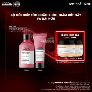 Combo Gội 300ml & Dầu Xả 200ml giảm gãy rụng, dưỡng dài và dày tóc L'Oréal Professionnel Serie Expert Pro Longer