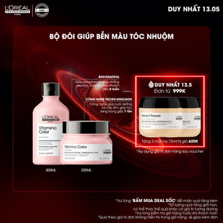 Combo Dầu gội 300ml & Dầu hấp 250ml giữ màu tóc nhuộm & dưỡng tóc mềm mượt Vitamino Color