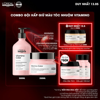 Combo Dầu gội 500ml & Dầu hấp 250ml giữ màu tóc nhuộm & dưỡng tóc mềm mượt Vitamino Color