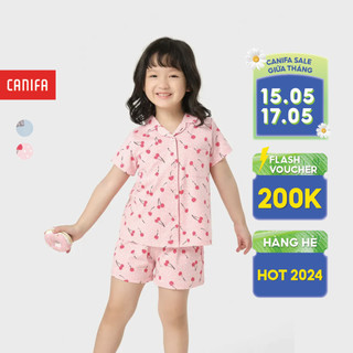 Bộ quần áo pijama bé gái CANIFA chất liệu cotton 1LS23S005