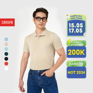 Áo polo nam CANIFA chất liệu cafe pha, cổ đức tay cộc 8TP23A004