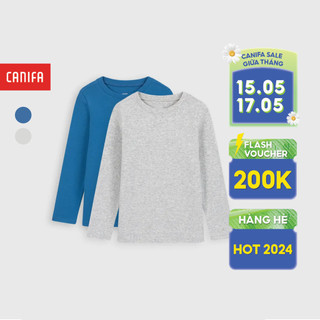 Combo 2 áo body bé trai CANIFA dài tay cổ tròn chất liệu cotton 2IS22W002