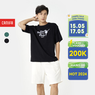 Áo phông nam CANIFA chất liệu 100% cotton, cổ tròn tay cộc, phom relax 8TS23C001