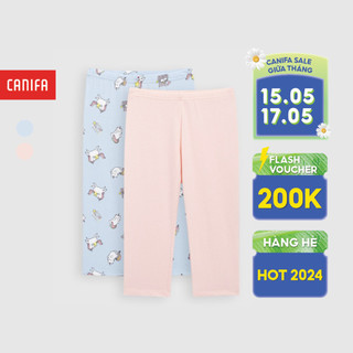 Combo 2 quần bé gái CANIFA chất liệu cotton co giãn, cạp chun, quần lửng phom ôm 1LA23S008