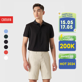 Áo polo nam CANIFA chất liệu cotton pha, cổ đức tay cộc 8TP23A002