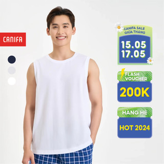 Pack 2 áo ba lỗ nam CANIFA áo mặc nhà sát nách 8LA24A002