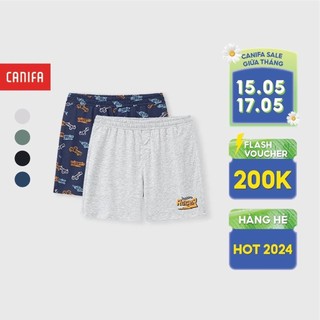 Pack 2 quần short bé trai CANIFA quần đùi mặc nhà chất liệu cotton 2LA24S006