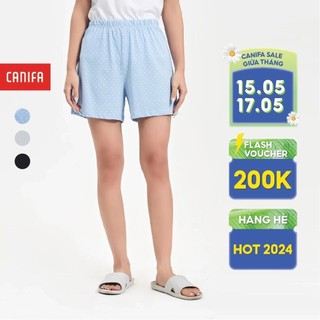 Quần short nữ CANIFA quần đùi cạp chun mặc nhà chất cotton thoải mái 6LB24S001