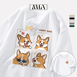 [HÀNG CAO CẤP] Áo thun nữ/nam, áo phông unisex from rộng, cotton dày dặn bền dáng không bai dão .In Hình cún