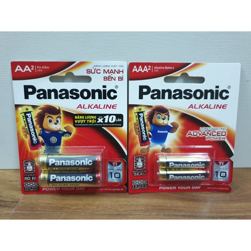 Pin Panasonic Alkaline AA / AAA Vỉ 2 Viên (LR6T/2B-V), chính hãng