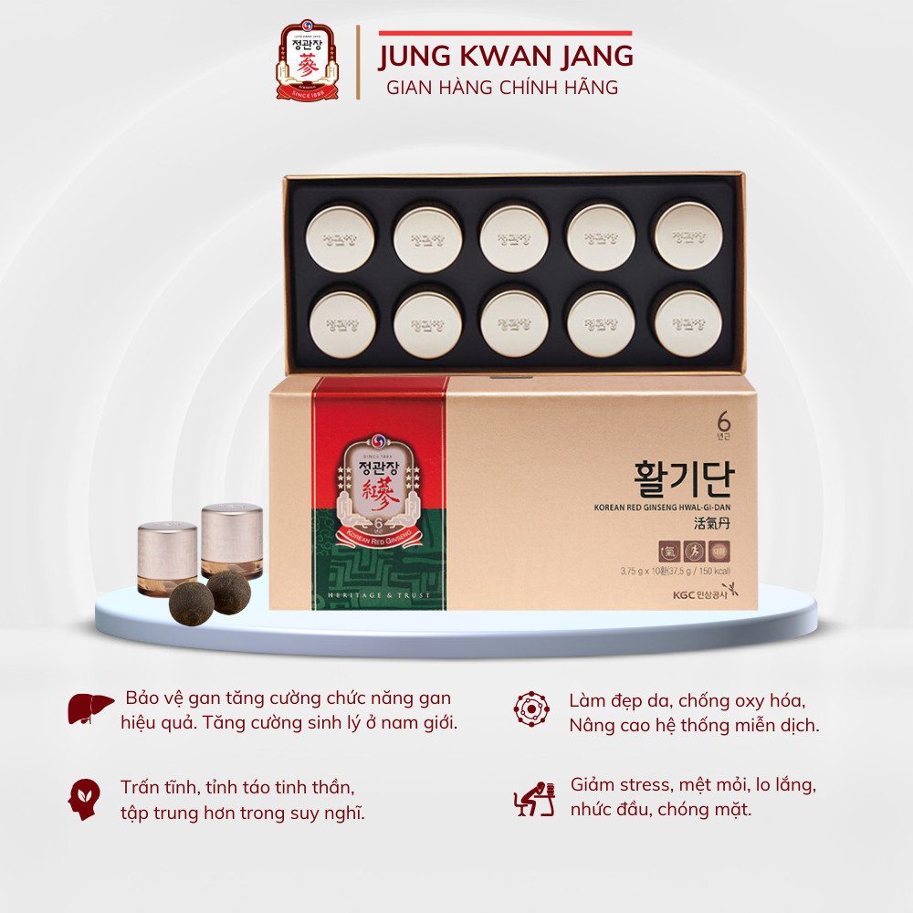 Viên Uống Hồng Sâm KGC Jung Kwan Jang Vital Pills (Hwal Gi Dan) (3,75g x 10 viên)