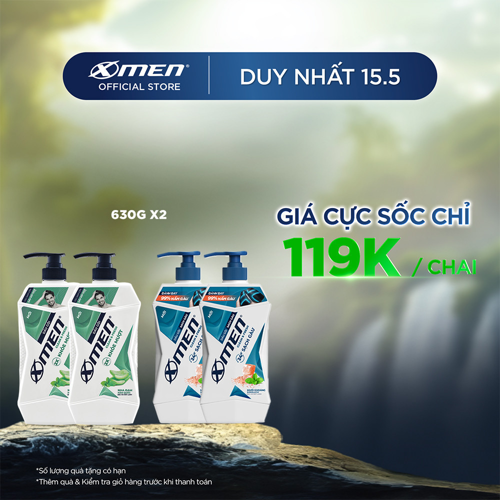 [MÃ COSXM04 GIẢM 10%] Combo 2 Dầu gội Men Clean & Fresh Sạch Gàu Khỏe