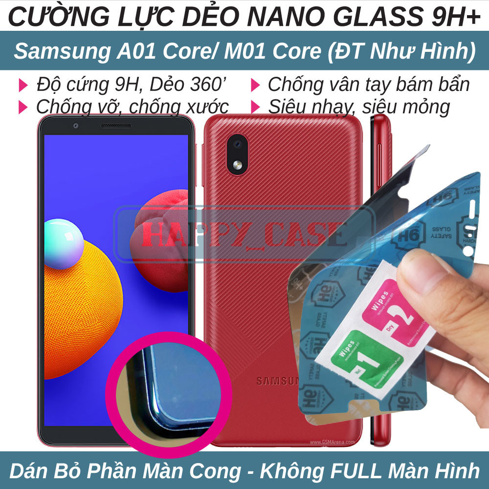 Dán cường lực dẻo nano cho Samsung A01 Core/ M01 Core (trong suốt và chống nhìn trộm) không viền đen