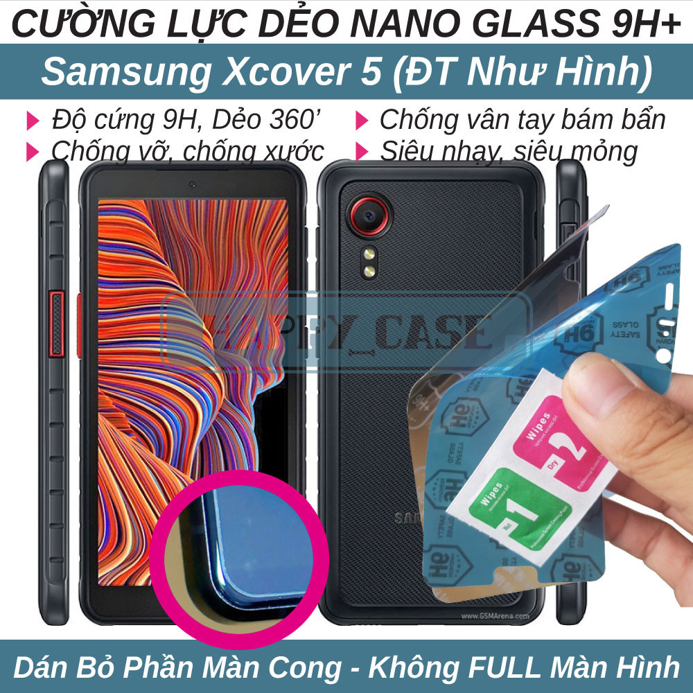 Dán cường lực dẻo nano cho Samsung Xcover 5 (trong suốt và chống nhìn trộm) không viền đen